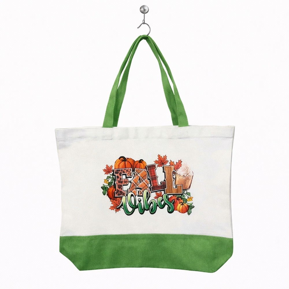 “Fall Vibes” Canvas Tote Bag - Fall/Autumn Design